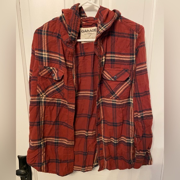 Garage Hooded Plaid Shirt - Picture 1 of 1